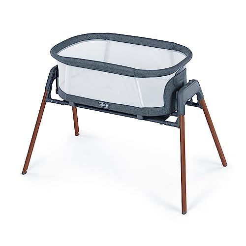 Chicco LullaGlide 3-in-1 Stationary Baby Bassinet, Gliding Bassinet and Portable Bassinet, Waterproof Mattress and Fitted Sheet, Travel Bassinet for Baby Includes Carry Bag | Luna/Grey
