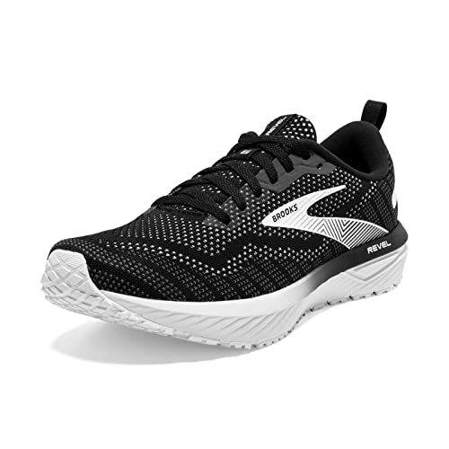 Brooks Women’s Revel 6 Neutral Running Shoe - Black/Blackened Pearl/White - 8 Medium