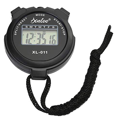 tooloflife LCD Stopwatch Handheld Counter Timer Digital Sport Date Electronic Timer for Kids or Coach Black