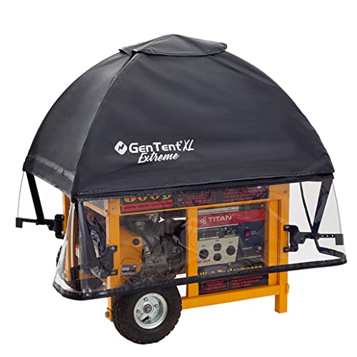 GenTent XL Generator Running Cover - Universal Kit (Extreme, Black) - for Larger Open Frame Generators