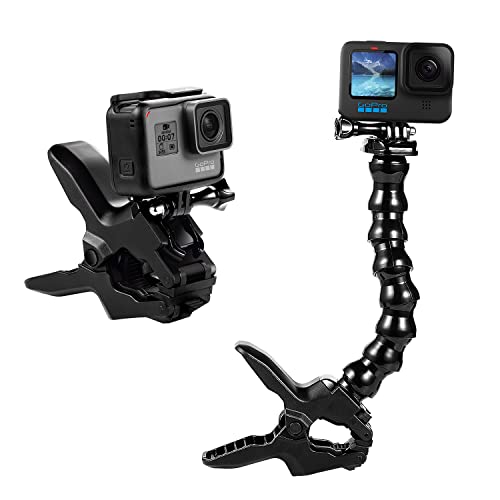 Suptig Jaws Flex Clamp Mount Gooseneck Mount for GoPro Hero 12 Hero 11 Hero 10 Hero 9 Hero 8 Hero 7 Hero 6 Hero 5 Hero 4 Session Hero 3+ Hero 3 Akaso EK7000 Arlo Action Cameras