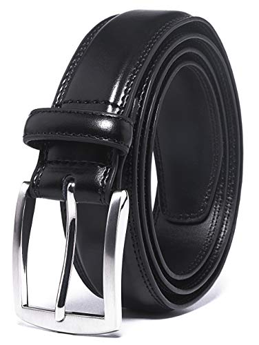 Fabio Valenti Men's 32MM Casual Belt with Pin Buckle (36, Black)