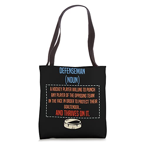 Defenseman Hockey Puck Tote Bag