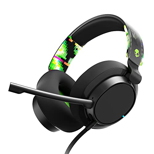 Skullcandy SLYR Pro Multi-Platform Over-Ear Wired Gaming Headset, Enhanced Sound Perception, AI Microphone, Works with Xbox Playstation and PC - Green