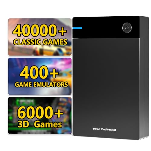 12TB Retro Gaming HDD Hard Drive with 40000+ Classic Games,Retro Game Console Compatible with 400+ Emulators,6000+3D Games,Portable Game Hard Drive Disk Compatible with Win-7/8/10/11,Gifts for Men