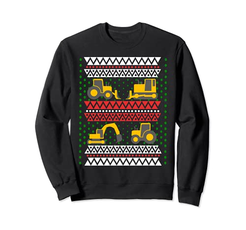 Excavator, Tractor, Bulldozer Christmas Ugly Sweater Sweatshirt