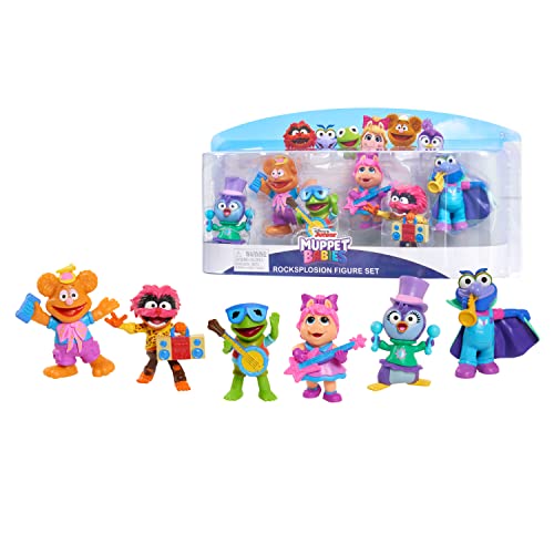 Disney Junior Muppet Babies 6-Piece Rocksplosion Figure Set, Officially Licensed Kids Toys for Ages 3 Up by Just Play