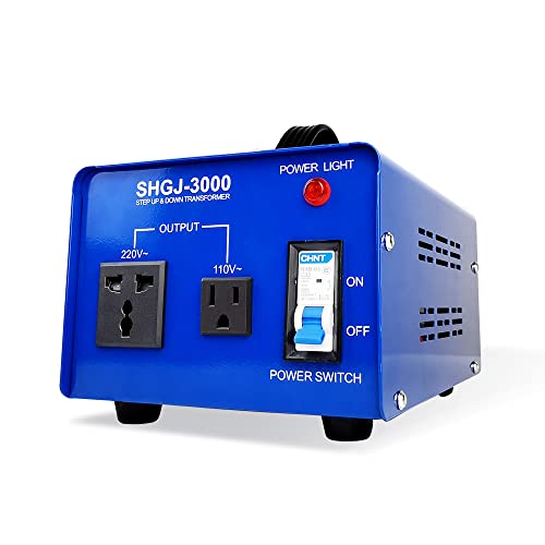 3000W Power Transformer Step-up/Down Power Converter, bi-Directional Voltage Conversion, 110V to 220V/220V to 110V. Fast Voltage Change, Wide Range Available.