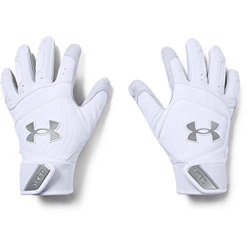 Under Armour Men's Yard 20 Baseball Gloves , White (100)/Steel , Medium