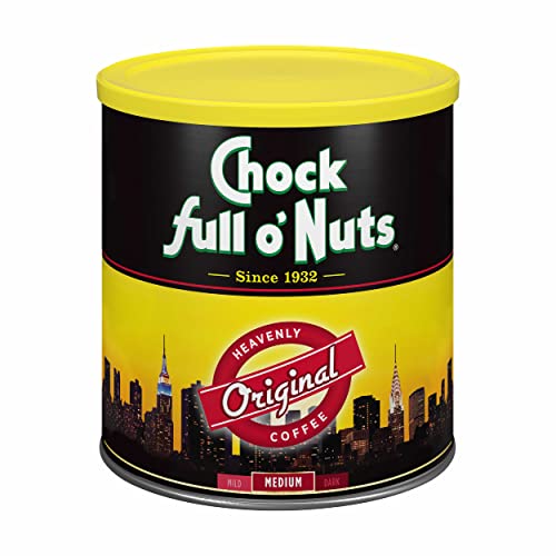 Chock Full o’Nuts Original Roast, Medium Roast Ground Coffee – Gourmet Coffee Beans – Smooth, Full-Bodied and Rich Coffee (30.5 Oz. Can)