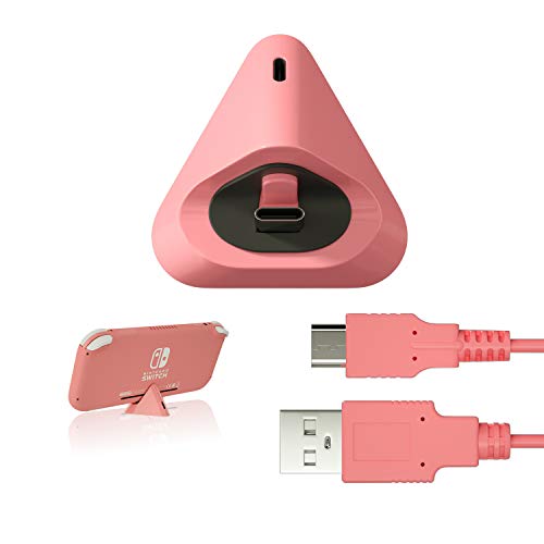 Charging Dock for Nintendo Switch Lite,Charging Stand Station for Nintendo Switch with Type-C Port and USB C Charging Cable - Coral