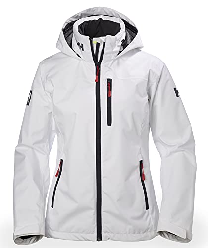 Helly Hansen Women's Standard Crew Hooded Waterproof Windproof Breathable Rain Jacket, 001 White, X-Large