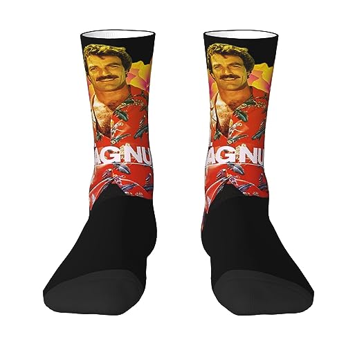 CASOWAT Tom Actor Selleck Socks for Men Women Casual Crew Socks Novelty Socks Gift