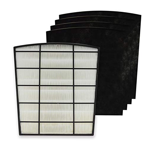PUREBURG Replacement True HEPA Filter Set Compatible with Hunter HP800 Multi Room Large Console Air Purifier, Part Number H-HF800-VP H-PF800,H13 Activated carbon Pre-Filter Air Clean Dust VOCs