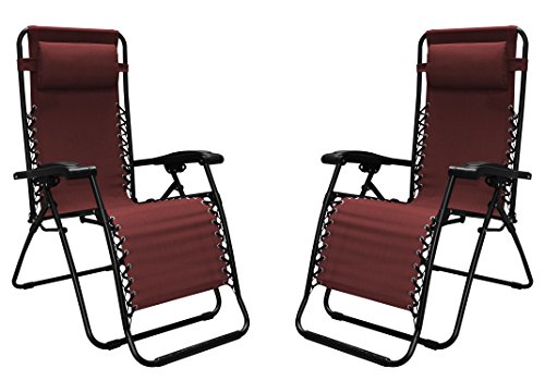 Caravan Sports 80009000172 Infinity Zero Gravity Chair-2 Pack, One Size, Burgundy