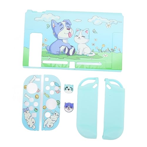 Gaming Console Grip Protector for Switch Blue Cat PurpleDog Pattern, Made of Materials That Feel Soft and Smooth to Touch, Lightweight but Durable for Switch