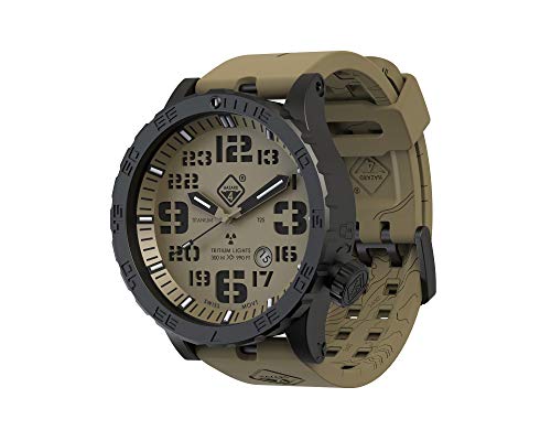 HAZARD 4 Heavy Water Diver(TM) Titanium Tritium Dive-Watch (R): BLK PVD, Earth Dial/BLK Graphics - GGYG