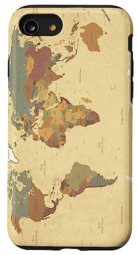 iPhone SE (2020) / 7 / 8 Globe Map Smartphone Cell Cover Gift World Map Pattern Phone Case