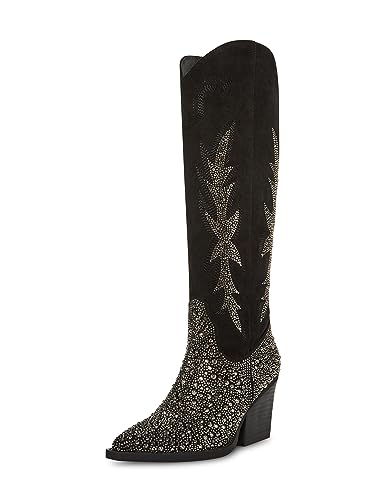 Madden Girl Women's Apple Western Boot, Black Multi, 8