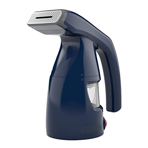 BLACK+DECKER Easy Garment Steamer - Powerful and Quick handheld Steam Solution for clothing and fabric, Wide steam head for full coverage,Blue