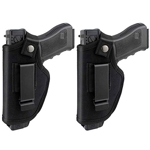 AIKATE 2 Pack Universal Concealed Carry Holster Inside or Outside The Waistband IWB Gun Holsters Right and Left Hand Draw Fits Subcompact Compact Full Size Pistols