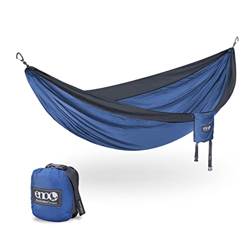 ENO DoubleNest Hammock - Lightweight, Portable, 1 to 2 Person Hammock - for Camping, Hiking, Backpacking, Travel, a Festival, or The Beach - Denim/Charcoal