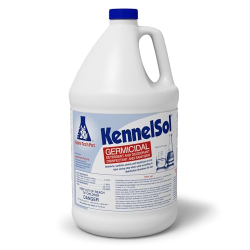 KennelSol 1-Step Kennel Cleaner - EPA Registered Liquid Concentrate Disinfectant and Deodorizer, Effective Against Bacteria and Viruses - 1 Gallon by Alpha Tech Pet