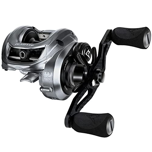 Piscifun Alloy M Baitcasting Fishing Reel, Aluminum Frame Baitcaster Reel, 22Lbs Max Drag 7.5:1 Gear Ratio Low Profile Fishing Reel, Saltwater/Freshwater Casting Reel (Left Handed)