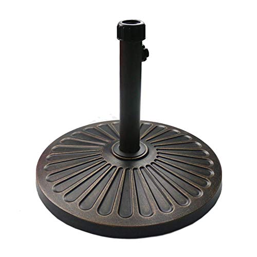 Sunnyglade 18' 30.2-lbs Heavy Duty Round Antiqued Umbrella Base for Patio, Outdoor - Bronze