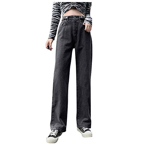 SMIDOW Womens Deals Cropped Flare Jeans Women High Waisted Straight Leg Jeans Pants Bootcut Jeans Dressy Casual Denim Trousers Baggy Jeans Regular Fit Black M
