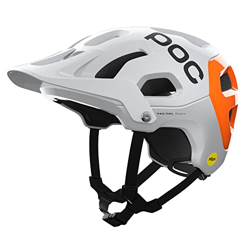 POC Tectal Race MIPS NFC Cycling Helmet Hydrogen White/Fluorescent Orange Avip MED
