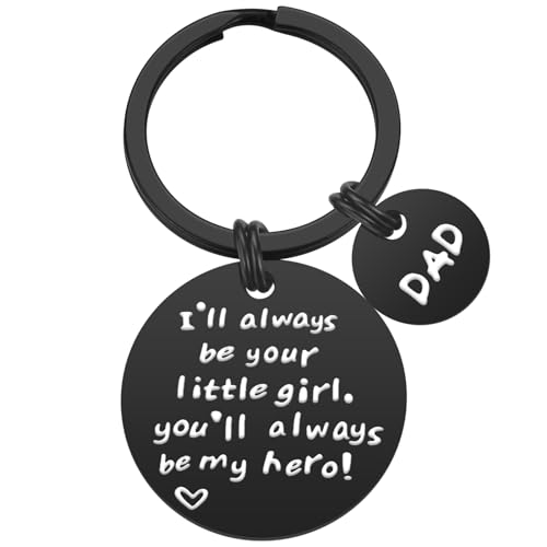 iWenSheng Dad Gifts from Daughter - Father Daughter Gifts Black Dad Keychain, Christmas Gifts for Dad Birthday Gifts Father’s Day Gifts for Dad