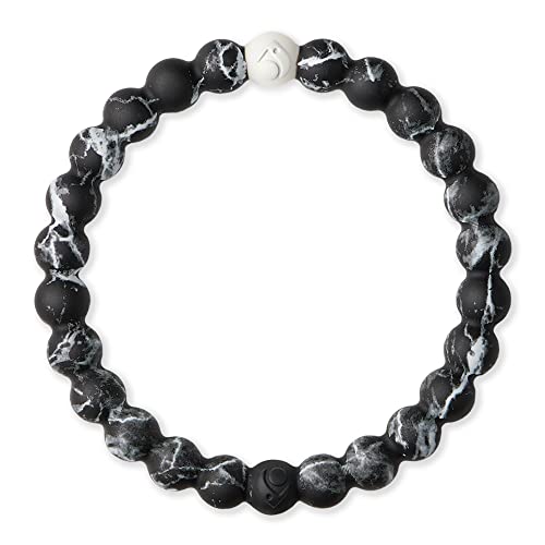 Lokai Silicone Beaded Bracelet for Women & Men, Marble Black - Large, 7 Inch Circumference - Silicone Jewelry Fashion Bracelet Slides-On for Comfortable Fit