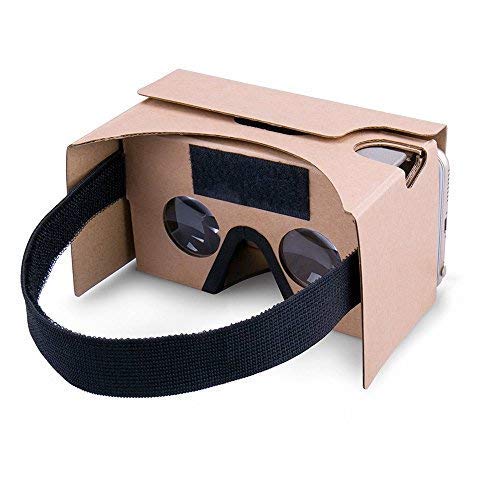 Google Cardboard,VR Headsets 3D Box Virtual Reality Glasses with Big Clear 3D Optical Lens and Comfortable Head Strap for All 3-6 Inch Smartphones (Yellow, 1 Pack)