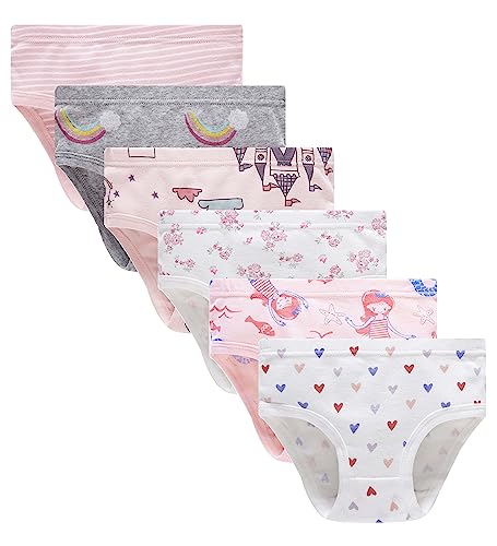 KikizYe Soft Cotton Panties Big Girls Undies Assorted underwear (Pack of 6) Size 8