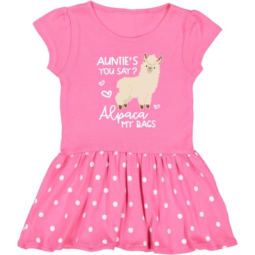 inktastic Auntie's You Say Alpaca My Bags Toddler Dress 3T Raspberry with Polka Dots 3aa9f