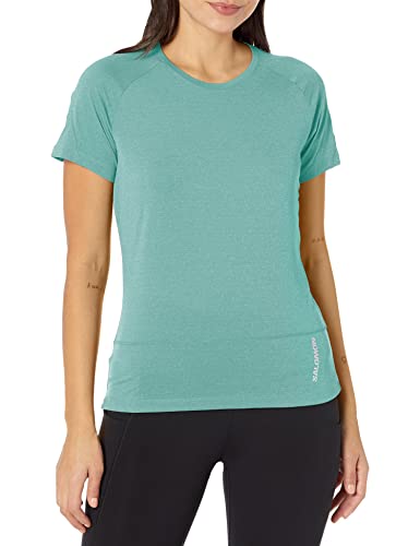 Salomon Women's Standard Cross Run SS Tee, Pacific Heather, Large