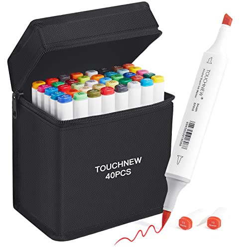 iMissiu Alcohol Brush Markers, 40 Colors Art Markers Dual Tip Drawing Pens for Artist Adults Kids Drawing,Sketching,Coloring,Highlighting,Illustration,Anime Design