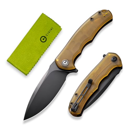 CIVIVI Praxis Pocket Folding Knife - Modern Aesthetics Ultem Handle, 3.75' Sharp Blade, Deep Carry Clip for EDC C803M