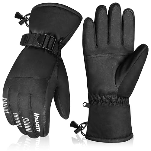 ihuan Winter Ski Snowboard Gloves Men Women - Cold Weather Gloves Touchscreen Fingers, Waterproof Snow Snowboarding Gloves…