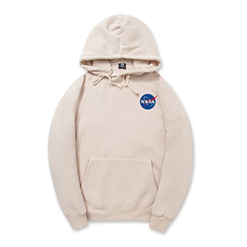 CORIRESHA Fashion NASA Logo Print Hoodie Sweatshirt with Pocket(smaller than standard size)