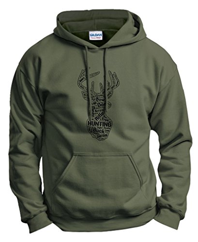 Birthday Gift Hunter Deer Hunting Word Collage Deer Hunter Gift Hoodie Sweatshirt Large MlGrn