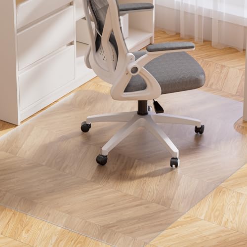 Yecaye Desk Chair Mat for Hardwood Floor, 48'×36' Office Chair Mat, PVC Computer Chair Mat, Floor Protector for Rolling Chair, Only for Hard Floor