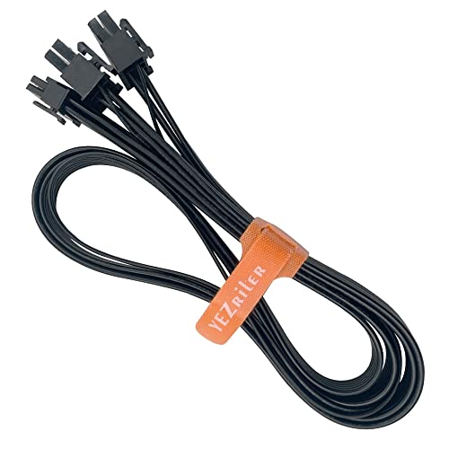 YEZriler 12VHPWR Cable for EVGA Seasonic PSUs, 16 Pin(12+4) to 2X 8 Pin PCIe 5.0 Gen5 GPU Cable Compatible with GPU 3090Ti RTX 4080 4090 25.2-inch(64cm) Black
