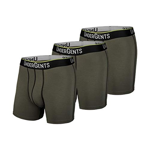 UnderGents 3 Pack Men's Boxer Brief Underwear. More Comfort Without Compression (BattleGrey - Large)