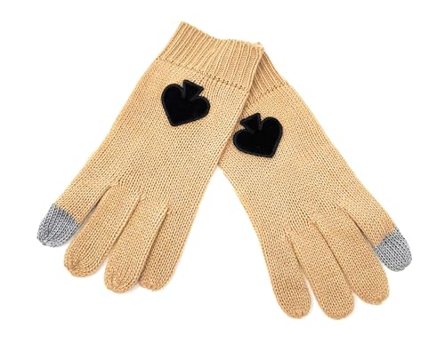Kate Spade New York Tech-Friendly Flocked Spade Gloves, Butterscotch