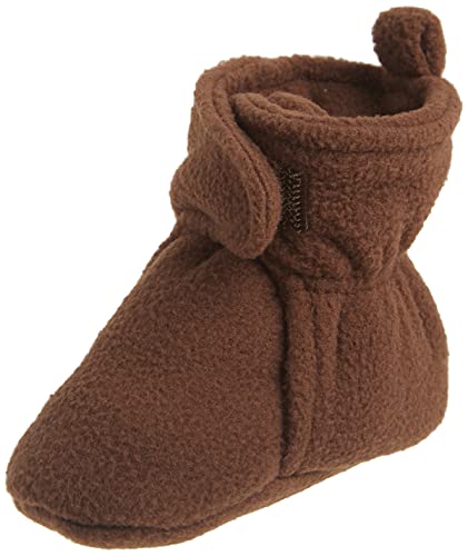 Hudson Baby Unisex Cozy Fleece Booties, Brown, 0-6 Months