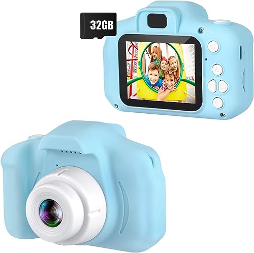 Dartwood 1080p Digital Camera for Kids with 2.0” Color Display Screen & Micro-SD Card Slot for Children - 32GB SD Card Included (Blue)