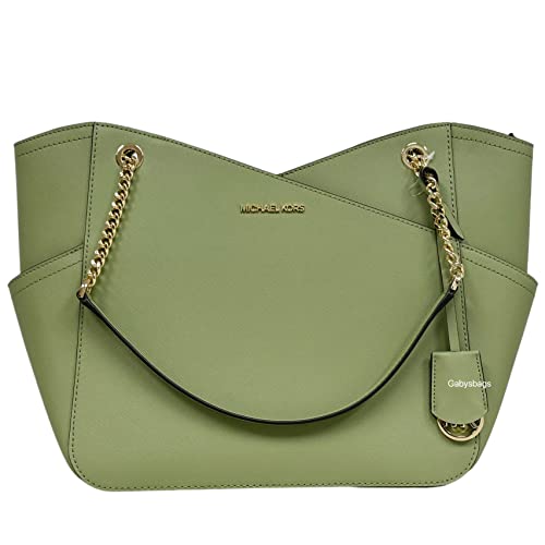 Michael Kors Jet Set Travel Large Chain Shoulder Tote (Light Sage)