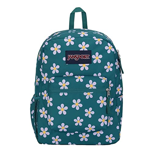JanSport Cross Town Backpack, 17' x 12.5' x 6' - Simple Bag with 1 Main Compartment, Front Utility Pocket - Premium Class Accessories - Precious Petals